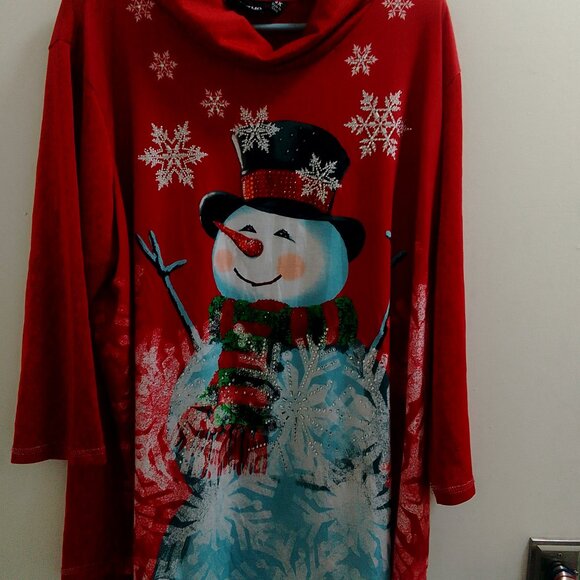 "Onque Casual", Snowman/Holiday/Christmas Long Sleeved, Ladies Top - Picture 1 of 4
